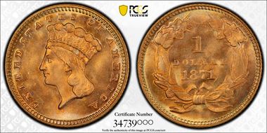 1871 G$1 MS67