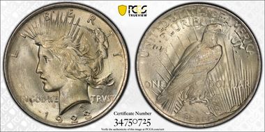 1923 $1 VAM 1AA Extra Hair MS63