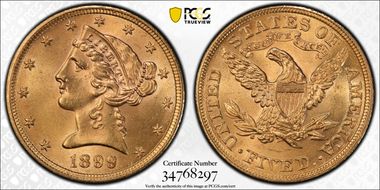 1899 $5 MS63