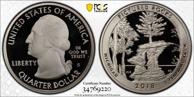 2018-S 25C Pictured Rocks NP First Strike PR69DCAM