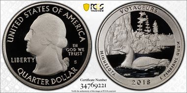 2018-S 25C Voyageurs NP First Strike PR70DCAM
