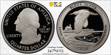 2018-S 25C Block Island NP First Strike PR69DCAM