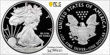 2016-W $1 Silver Eagle 30th Anniversary Lettered Edge PR69DCAM