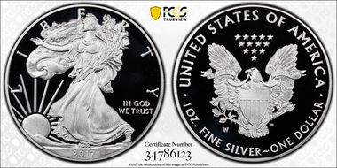 2017-W $1 Silver Eagle PR70DCAM