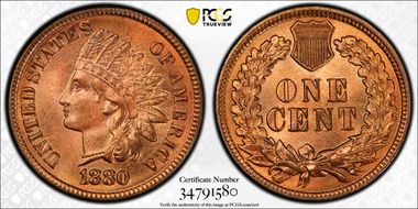 1880 1C MS65+ RD