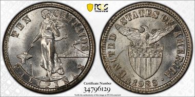 1929-M 10C Allen-8.17a RPD MS64