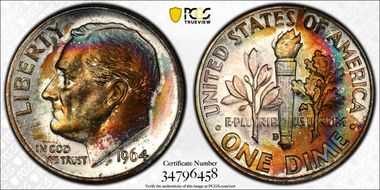 1964-D 10C MS66