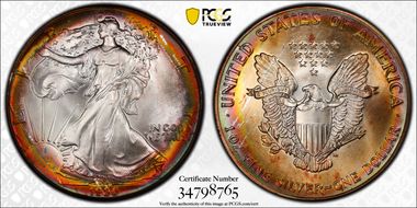 1986 $1 Silver Eagle MS68