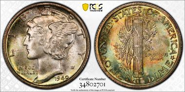 1940-S 10C MS67+ FB