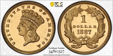 1887 G$1 PR66DCAM