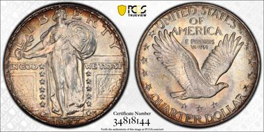 1927-D 25C MS66+ FH