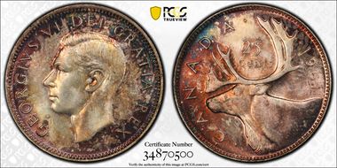 1951 25C High Relief MS65