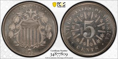 1866 5C Rays PR65