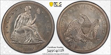 1864 $1 MS62