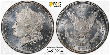 1878 8TF $1 VAM 15, Doubled Liberty MS63