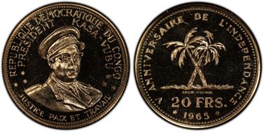 1965 20 Fr Independence Gold PR67CAM
