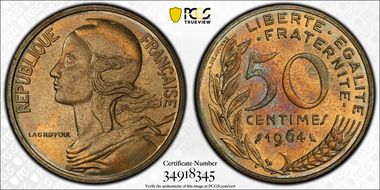 1964 50C Gad-427 F-197 MS64