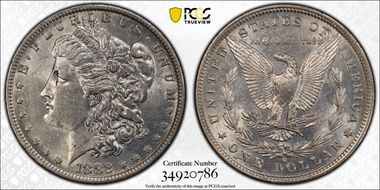 1882-O/S $1 Strong AU55