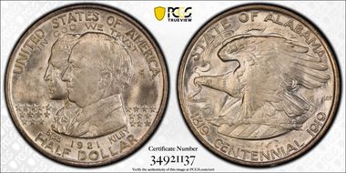 1921 50C Alabama MS65
