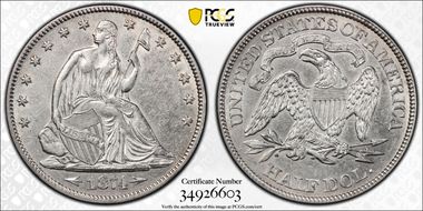 1874 50C AU53