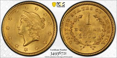 1850 G$1 MS65