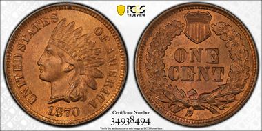 1870 1C MS66RB