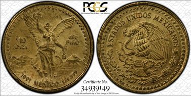 1991-Mo 1/10 oz Libertad Gold MS66