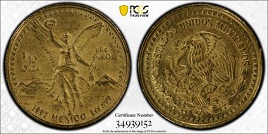 1992-Mo 1/10 oz Libertad Au N1