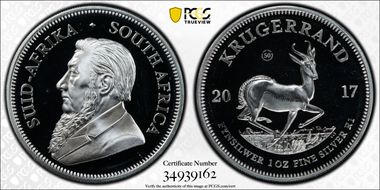 2017 1 Rand 50th Anniv. Krugerrand Silver PR69DCAM