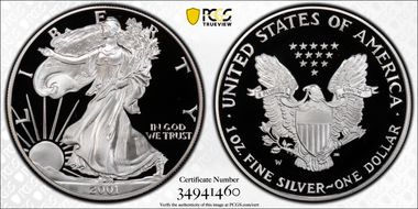 2001-W $1 Silver Eagle PR69DCAM