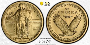 2016-W 25C 100th Anniversary Gold SP70