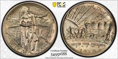 1938-D 50C Oregon MS65