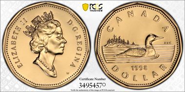 1998-W $1 Loon PL68