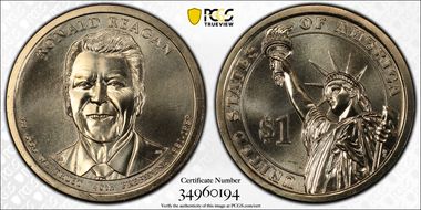 2016-P $1 Ronald Reagan Position A UNC Set MS67