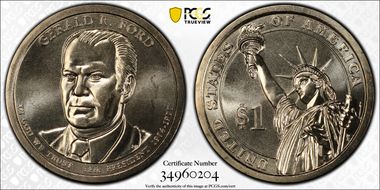 2016-P $1 Gerald R. Ford Position B UNC Set MS66