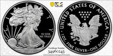 2016-W $1 Silver Eagle 30th Anniversary Lettered Edge PR70DCAM