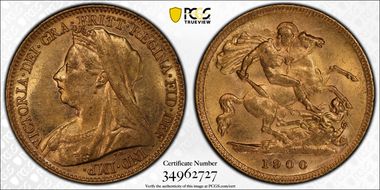 1900-M 1/2 Sov S-3879 AU58