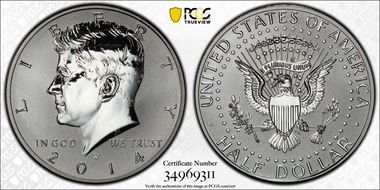 2014-W 50C Reverse Proof 50th Anniversary Set First Strike PR70