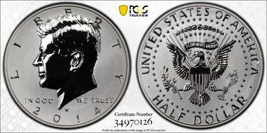 2014-W 50C Reverse Proof 50th Anniversary Set PR70