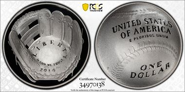 2014-P $1 Baseball Hall of Fame PR69DCAM