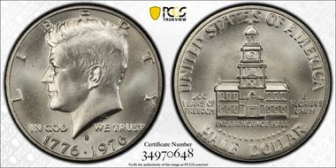 1976-S 50C Silver MS68