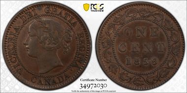 1859/8 1C Wide 9 ↑↑ AU50BN