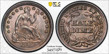 1849/6 H10C 9 Over Widely Placed 6 MS63