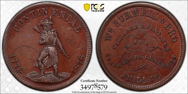 (1876) Token Pa-Ph 853A Copper Wm. Burwell & Bro. MS63BN