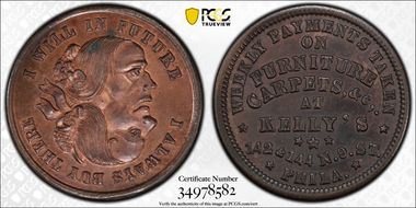 (1876) Token Pa-Ph 971E Copper  Kelly's MS63RB