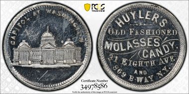 (1876) Token Ny-Ny 765B White Metal Huyler's MS63