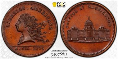 (1876) Token Pa-Ph 256 Bronze Muled w/ Pa-Ph 262G Obv MS65