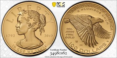 2017-W $100 American Liberty High Relief PR70DCAM