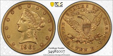 1901 $10 XF45