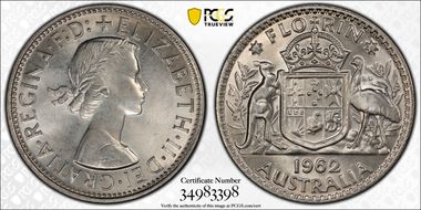 1962(m) Florin KM-60  Ag MS65